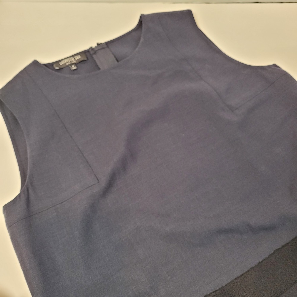 LaFayette 148 Navy Dress Virgin Wool Sleeveless Size 6 Career Capsule Staple - Picture 2 of 7
